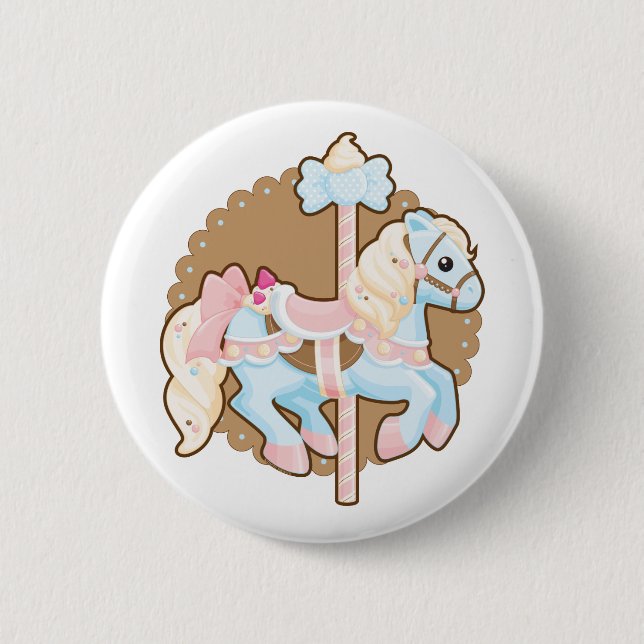 Ice Cream Carousel 2 Inch Round Button (Front)