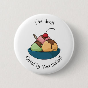 Ice cream cartoon illustration 2 inch round button