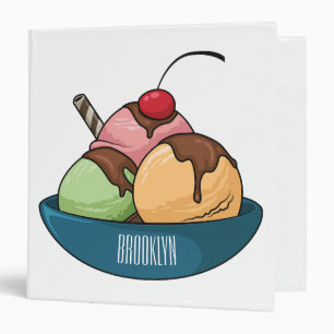 Ice cream cartoon illustration  binder