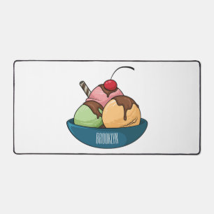 Ice cream cartoon illustration desk mat