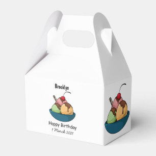 Ice cream cartoon illustration favor box