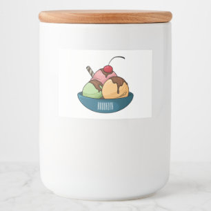 Ice cream cartoon illustration  food label