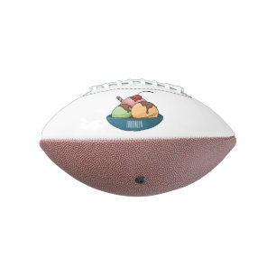 Ice cream cartoon illustration  football