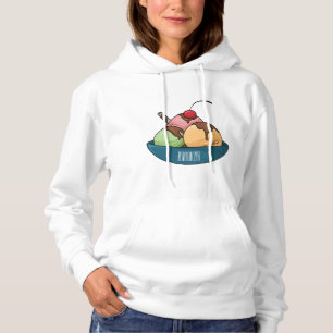 Ice cream cartoon illustration hoodie