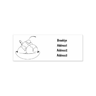 Ice cream cartoon illustration rubber stamp