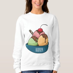 Ice cream cartoon illustration sweatshirt