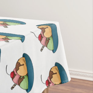 Ice cream cartoon illustration tablecloth