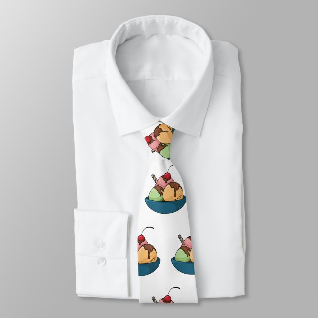 Ice cream cartoon illustration  tie (Tied)