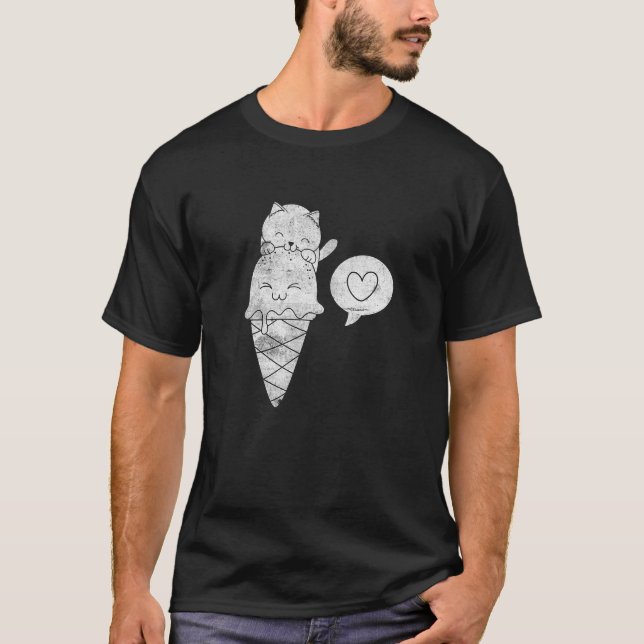 Ice Cream Cat Gelato Dessert Cat Owners T-Shirt (Front)