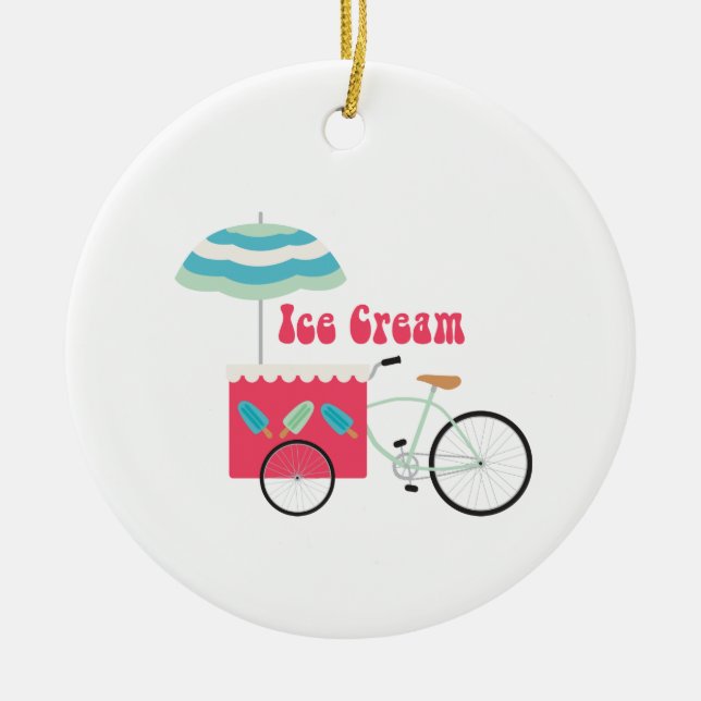 Ice Cream Ceramic Ornament (Front)