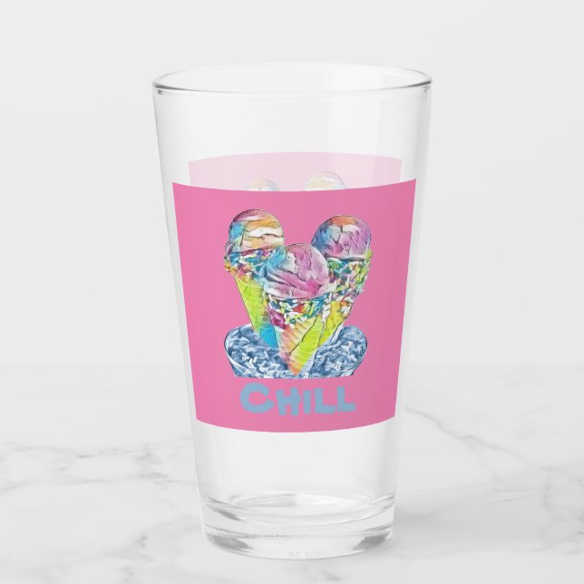 Ice Cream chill  Glass (Front)