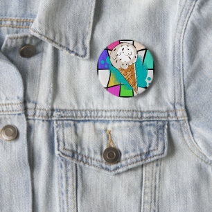 Ice Cream Chocolate Chips 2 Inch Round Button