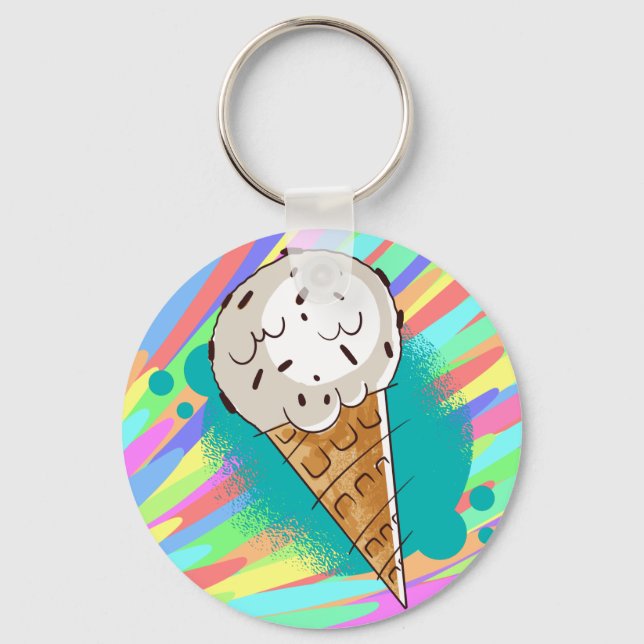 Ice Cream Chocolate Chips Keychain (Front)