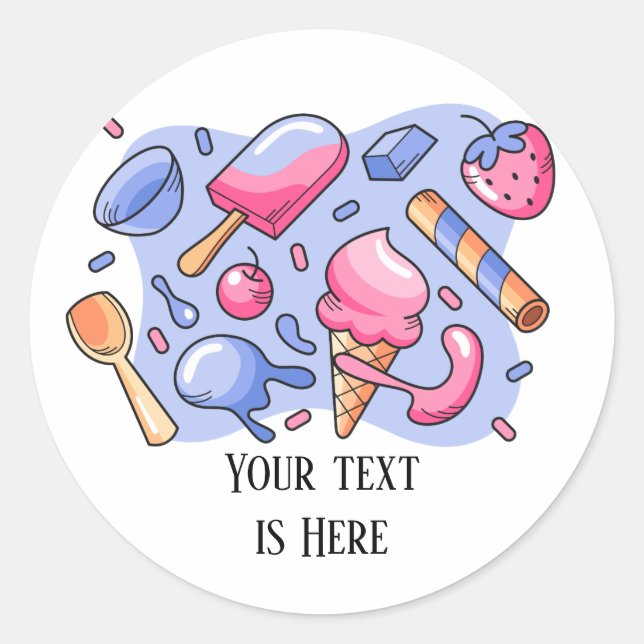 Ice Cream Classic Round Sticker (Front)