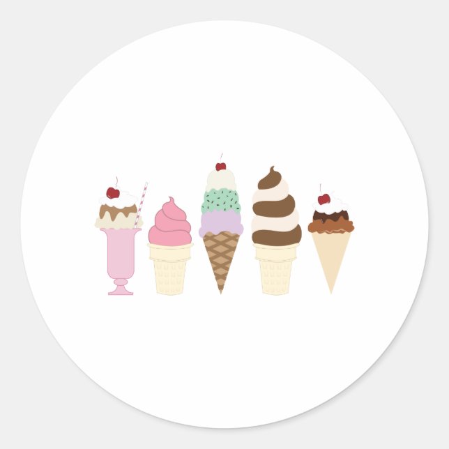 Ice Cream Classic Round Sticker (Front)