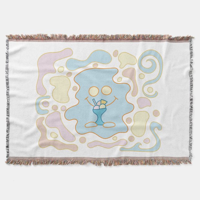Ice cream cloud monster throw blanket (Front)