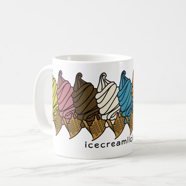Ice Cream Colourful icecreamliciouS Custom Text Coffee Mug (Front Left)