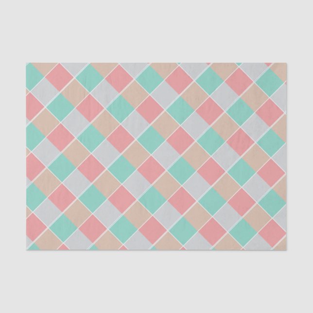Ice-Cream Colours Checked Tissue Paper (Front)
