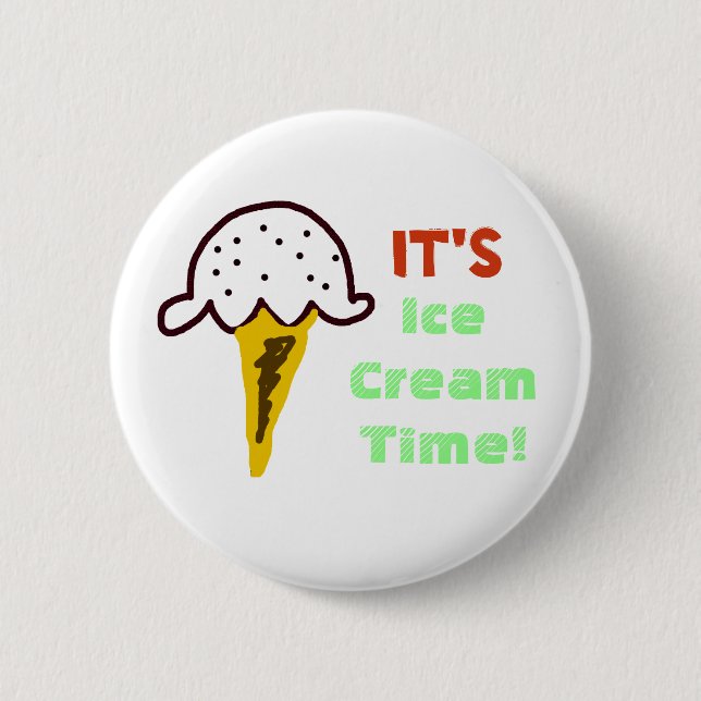 Ice Cream Cone 2 Inch Round Button (Front)