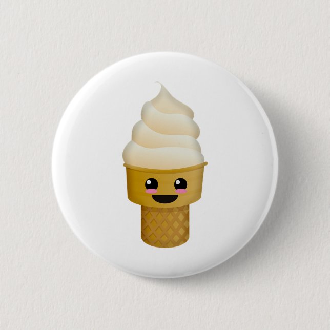 Ice cream cone ! 2 inch round button (Front)