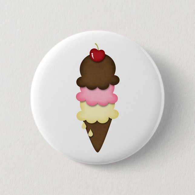 ice cream cone 2 inch round button (Front)