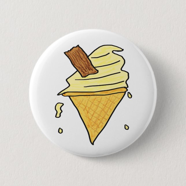 Ice Cream Cone 2 Inch Round Button (Front)