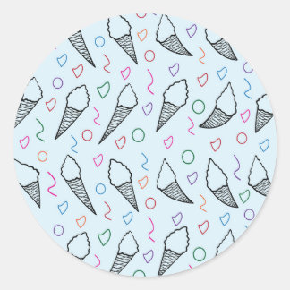 Ice cream cone art  for ice cream lover classic round sticker