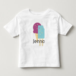 Ice-cream Cone Birthday Summer Party Name  Toddler T-shirt