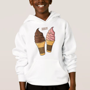 Ice cream cone cartoon illustration 