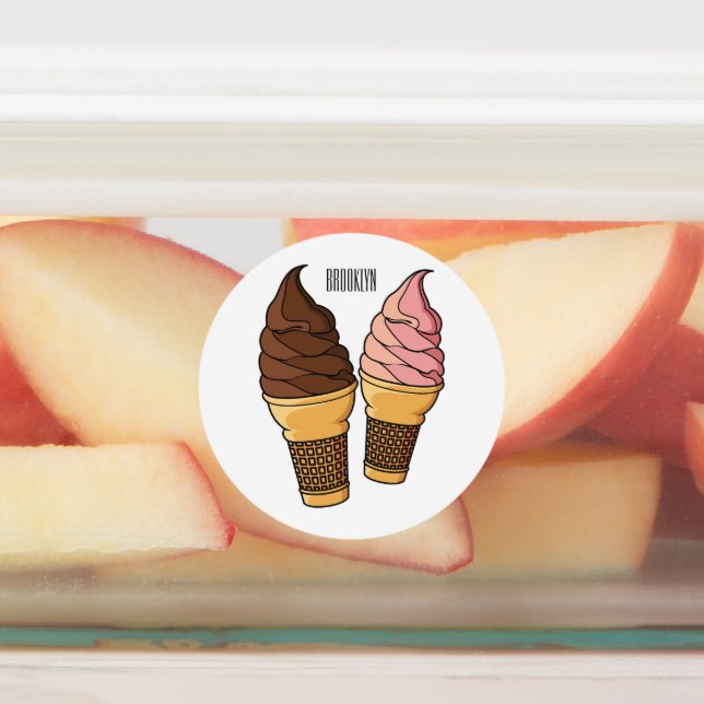 Ice cream cone cartoon illustration  (Affixed)