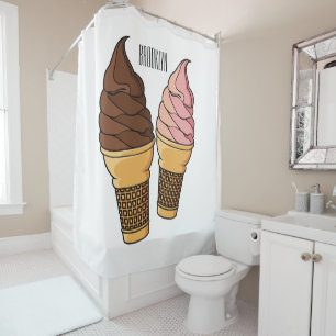 Ice cream cone cartoon illustration 