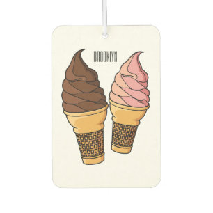 Ice cream cone cartoon illustration air freshener