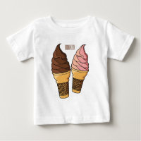 Ice cream cone cartoon illustration 