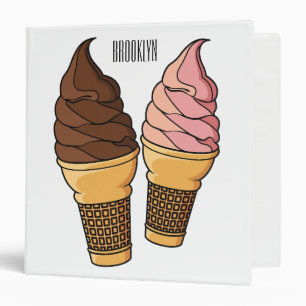 Ice cream cone cartoon illustration  binder