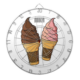 Ice cream cone cartoon illustration  dartboard