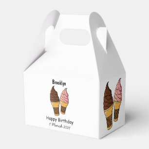 Ice cream cone cartoon illustration favor box