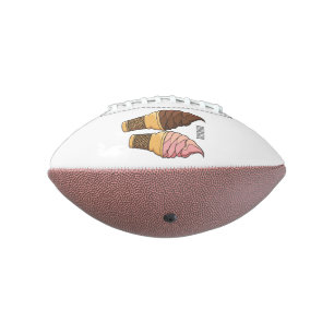 Ice cream cone cartoon illustration  football