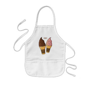 Ice cream cone cartoon illustration  kids apron