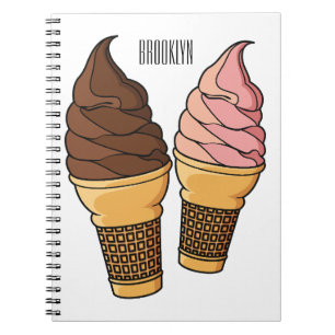 Ice cream cone cartoon illustration notebook