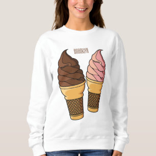 Ice cream cone cartoon illustration sweatshirt