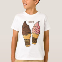 Ice cream cone cartoon illustration 