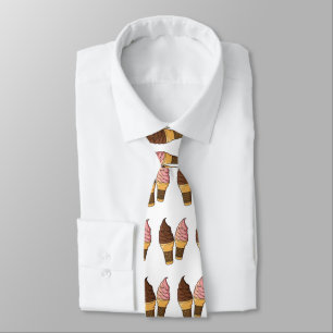 Ice cream cone cartoon illustration tie