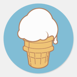 Ice Cream Cone Classic Round Sticker