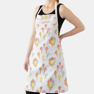 Ice Cream Cone Colourful Flavours Personalized Apron