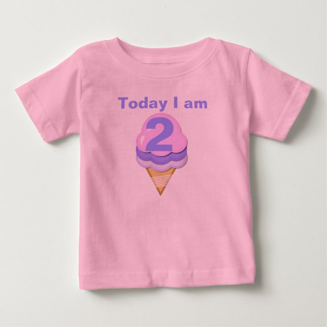 Ice Cream Cone Customizable Birthday T-shirt (Front)