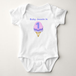 Ice Cream Cone Customizable Birthday T-shirt Baby Bodysuit