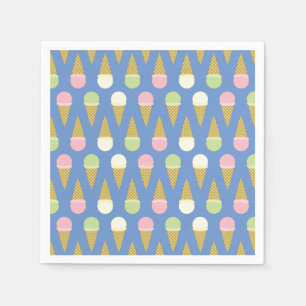Ice Cream Cone Cute 1st Birthday Party Napkins
