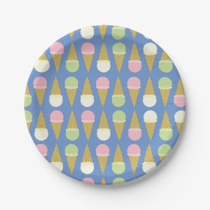 Ice Cream Cone Cute 1st Birthday Plates