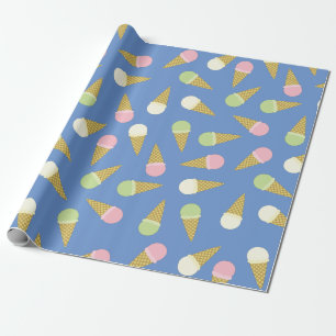 Ice Cream Cone Cute 1st Birthday Wrapping Paper