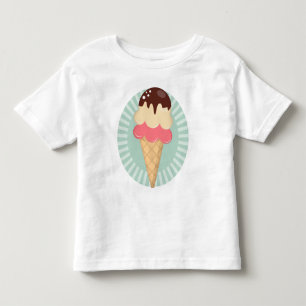 Ice Cream Cone - Cute Chocolate Vanilla Mint Green Toddler T-shirt